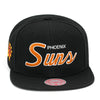 Phoenix Suns Black Script Mitchell & Ness Snapback Hat