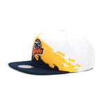 Golden State Warriors Mitchell & Ness Paintbrush Snapback Hat Navy/Yellow