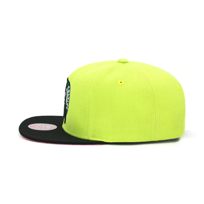 Boston Celtics Mitchell & Ness Snapback Hat Pastel Green/Pink Bottom
