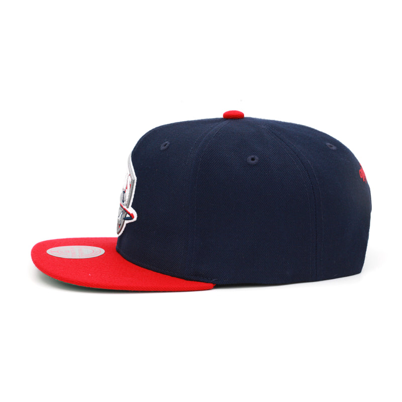 New Jersey Nets Navy Red Mitchell & Ness Team 2-Tone Snapback Hat