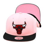 Chicago Bulls Mitchell & Ness Snapback Hat Pastel Pink/Black