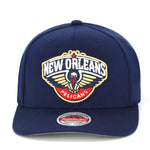 New Orleans Pelicans Mitchell & Ness Flexfit Curved Brim Snapback Hat Navy