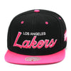 Los Angeles Lakers Mitchell & Ness Sweetheart Script Snapback Hat Black/Pink