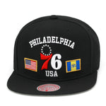Philadelphia 76ers Mitchell & Ness Snapback Hat "City Flag" Black