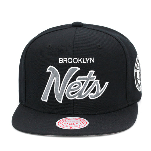 Brooklyn Nets Mitchell & Ness Team Script 2.0 Snapback Hat Black