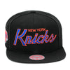 New York Knicks Mitchell & Ness Snapback Hat Black/Script