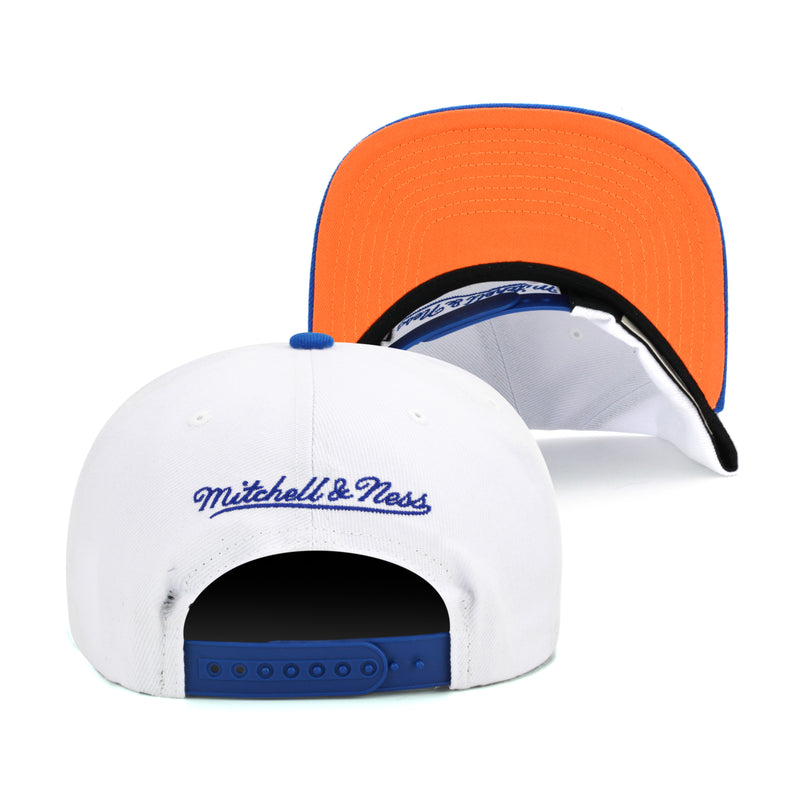 New York Knicks NBA 50th Anniversary Mitchell & Ness Snapback Hat White/Royal