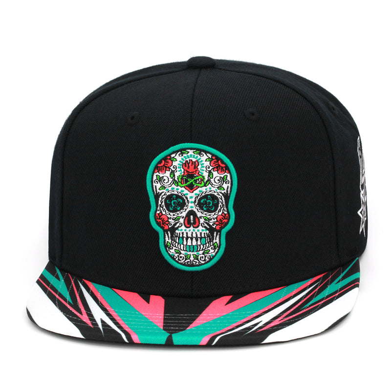 San Antonio Spurs Sugar Skull Mitchell & Ness Snapback Hat Black