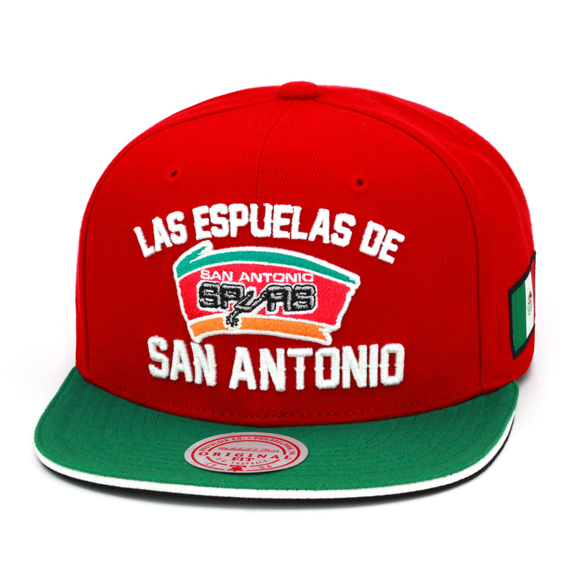 San Antonio Spurs Mitchell & Ness Snapback Hat Red/Green/Mexico