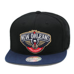 New Orleans Pelicans Mitchell & Ness Flexfit Snapback Hat Black/Navy