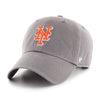 New York Mets 47 Brand Clean Up Dad Hat Dark Gray/Orange