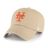 New York Mets Khaki Orange 47 Brand Clean Up Dad Hat