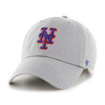 New York Mets 47 Brand Clean Up Dad Hat Light Grey