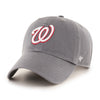Washington Nationals 47 Brand Clean Up Dad Hat Dark Grey