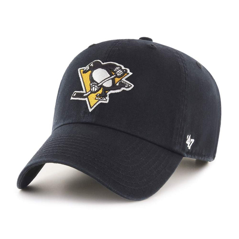 Pittsburgh Penguins 47 Brand Clean Up Dad Hat Black