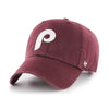 Philadelphia Phillies Cooperstown 47 Brand Clean Up Dad Hat Dark Maroon