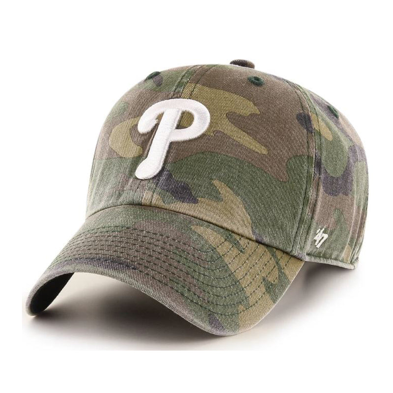 Philadelphia Phillies 47 Brand Clean Up Dad Hat Washed Camo