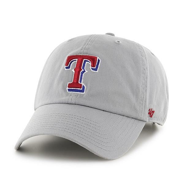 Texas Rangers 47 Brand Clean Up Dad Hat Light Gray