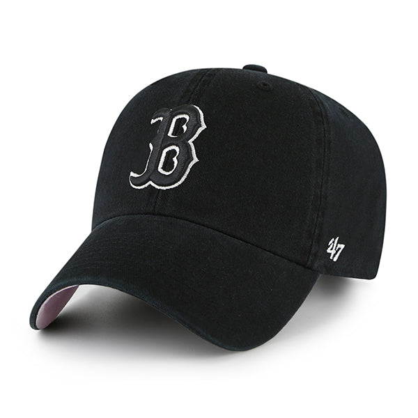 Boston Red Sox 47 Brand Ballpark Clean Up Dad Hat Black/White/Pink