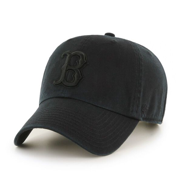 Boston Red Sox 47 Brand Clean Up Dad Hat Black on Black