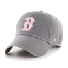 Boston Red Sox 47 Brand Clean Up Dad Hat Dark Gray/Baby Pink