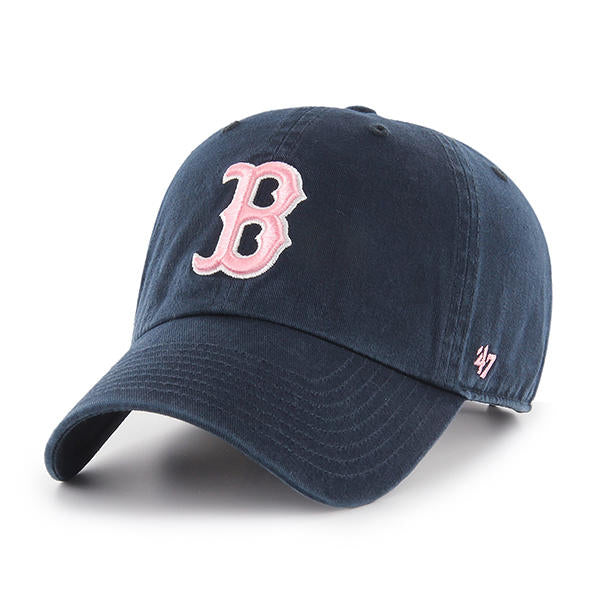 Boston Red Sox 47 Brand Clean Up Dad Hat Navy/Pink