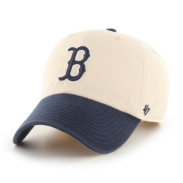 Boston Red Sox 47 Brand Bone Navy Clean Up Dad Hat