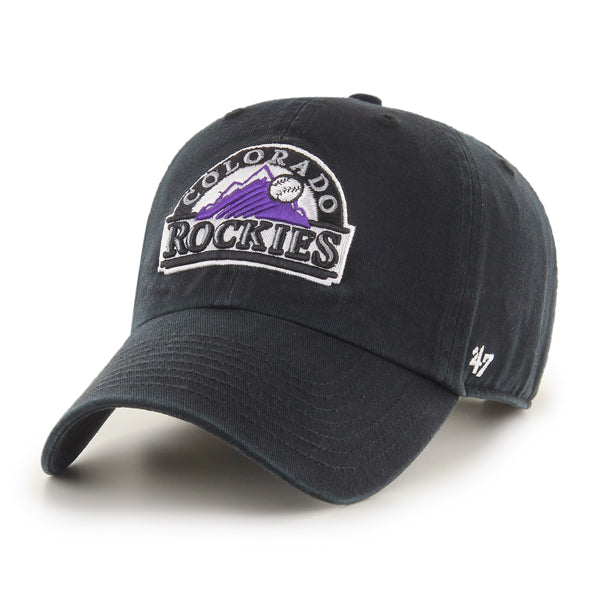 Colorado Rockies Cooperstown 47 Brand Clean Up Dad Hat Black/Purple
