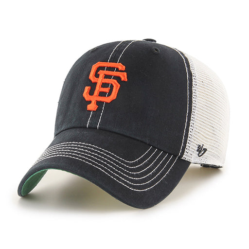 San Francisco Giants 47 Brand Trawler Clean Up Mesh Trucker Snapback Black