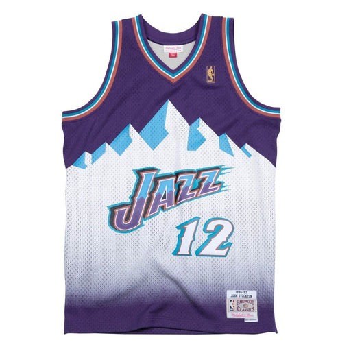 Utah Jazz Road 1996-97 John Stockton Mitchell & Ness Swingman Jersey Purple