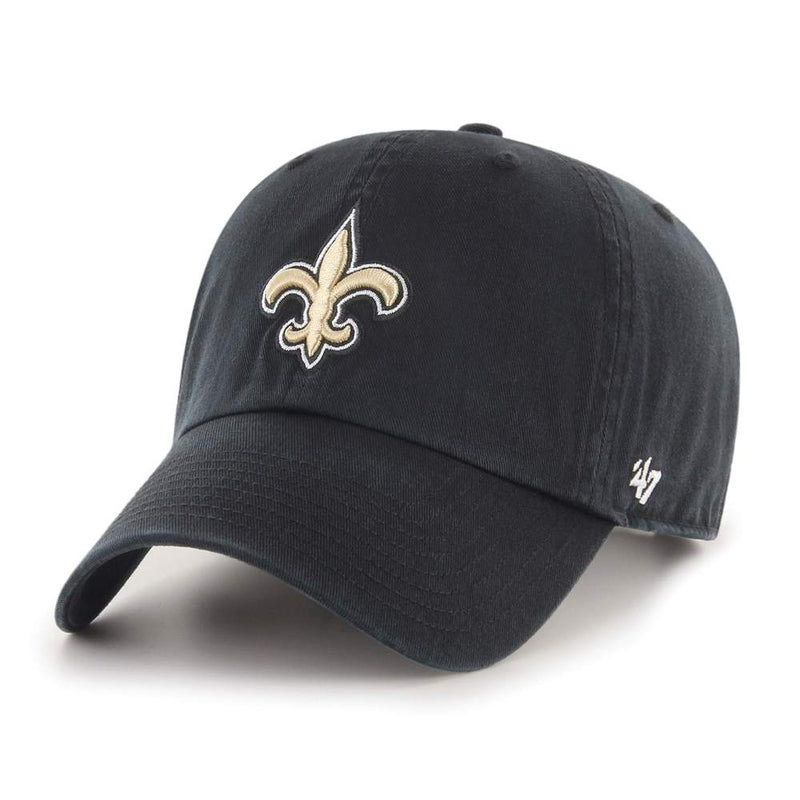 New Orleans Saints 47 Brand Clean Up Dad Hat Black
