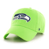 Seattle Seahawks 47 Brand Clean Up Dad Hat Lime Green