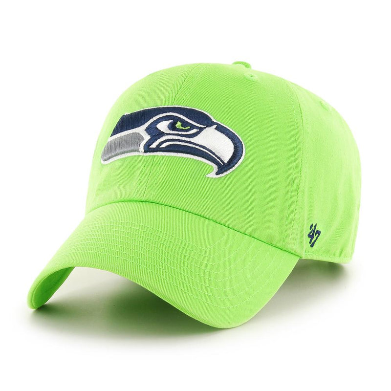 Seattle Seahawks 47 Brand Clean Up Dad Hat Lime Green