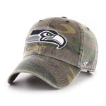 Seattle Seahawks 47 Brand Clean Up Dad Hat Washed Camo