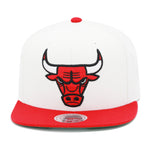 Chicago Bulls Mitchell & Ness Snapback Hat White/Red/Green Bottom