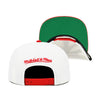 Chicago Bulls Mitchell & Ness Snapback Hat White/Red/Green Bottom