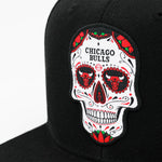 Chicago Bulls Mitchell & Ness Sugar Skull Snapback Hat Black