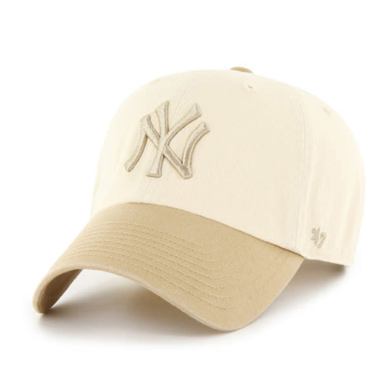 New York Yankees Natural Khaki 47 Brand Clean Up Dad Hat