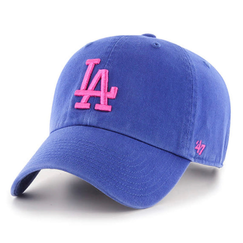 Los Angeles Dodgers 47 Brand Clean Up Dad Hat Royal/Pink