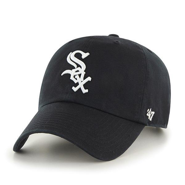 Chicago White Sox 47 Brand Clean Up Dad Hat Black/White (Home)
