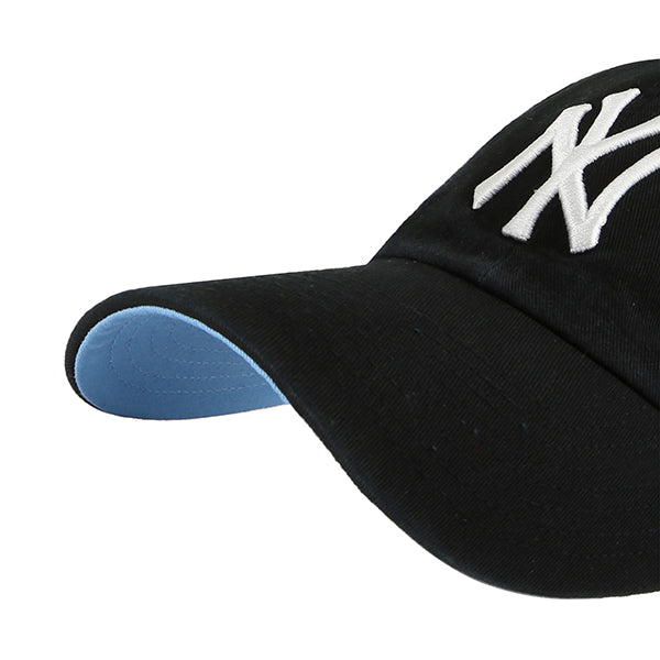 New York Yankees Black Blue 47 Brand Ballpark Clean Up Dad Hat