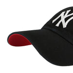 New York Yankees Black Red 47 Brand Ballpark Clean Up Dad Hat