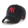 New York Yankees Black Red 47 Brand Clean Up Dad Hat