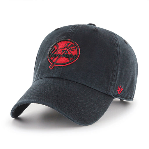 New York Yankees Black Red 47 Brand Clean Up Dad Hat