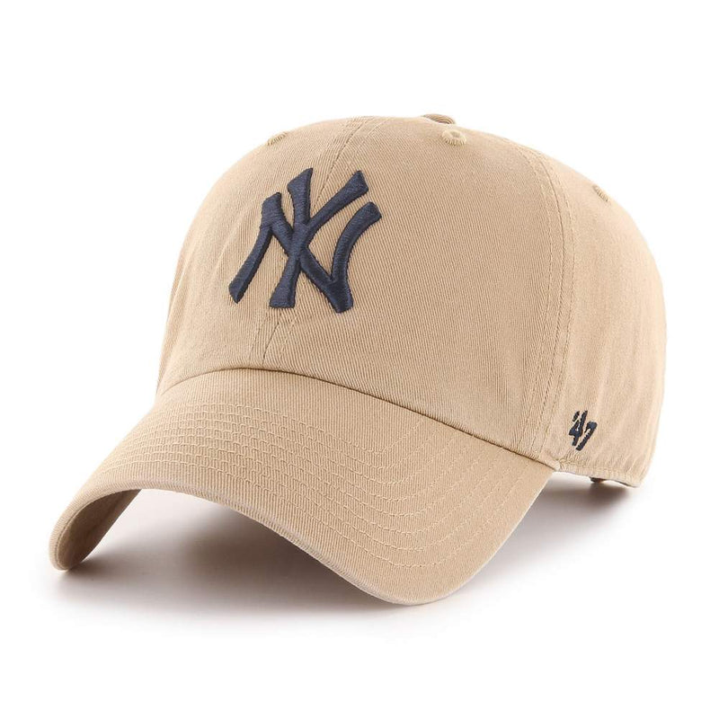 New York Yankees Khaki Navy 47 Brand Clean Up Dad Hat
