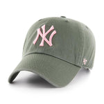 New York Yankees Moss Green Pink 47 Brand Clean Up Dad Hat