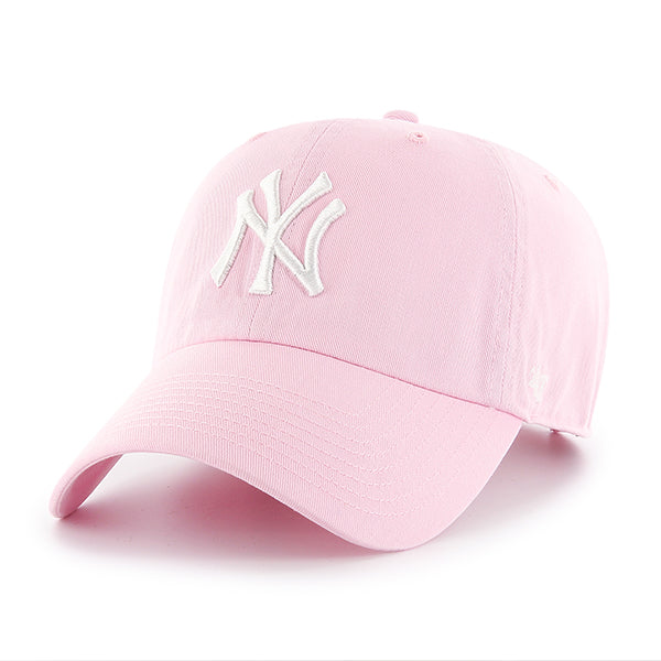 New York Yankees Petal Pink White 47 Brand Clean Up Dad Hat