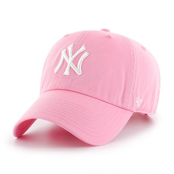 New York Yankees Rose Pink White 47 Brand Clean Up Dad Hat