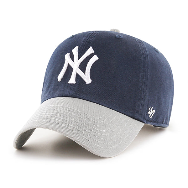 New York Yankees Navy Grey 47 Brand Clean Up Dad Hat