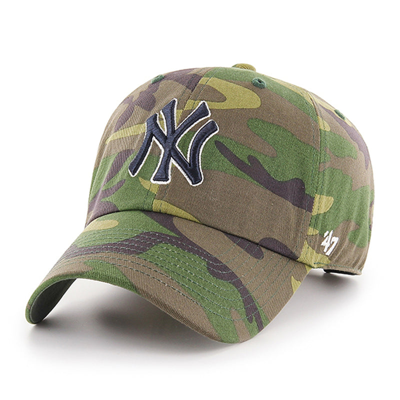 New York Yankees Camo Navy 47 Brand Clean Up Dad Hat